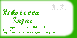 nikoletta kazai business card